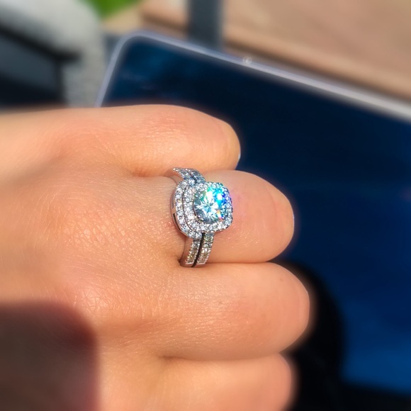 Bague de fillancaile 18k or blanc - Picture 4 of 6